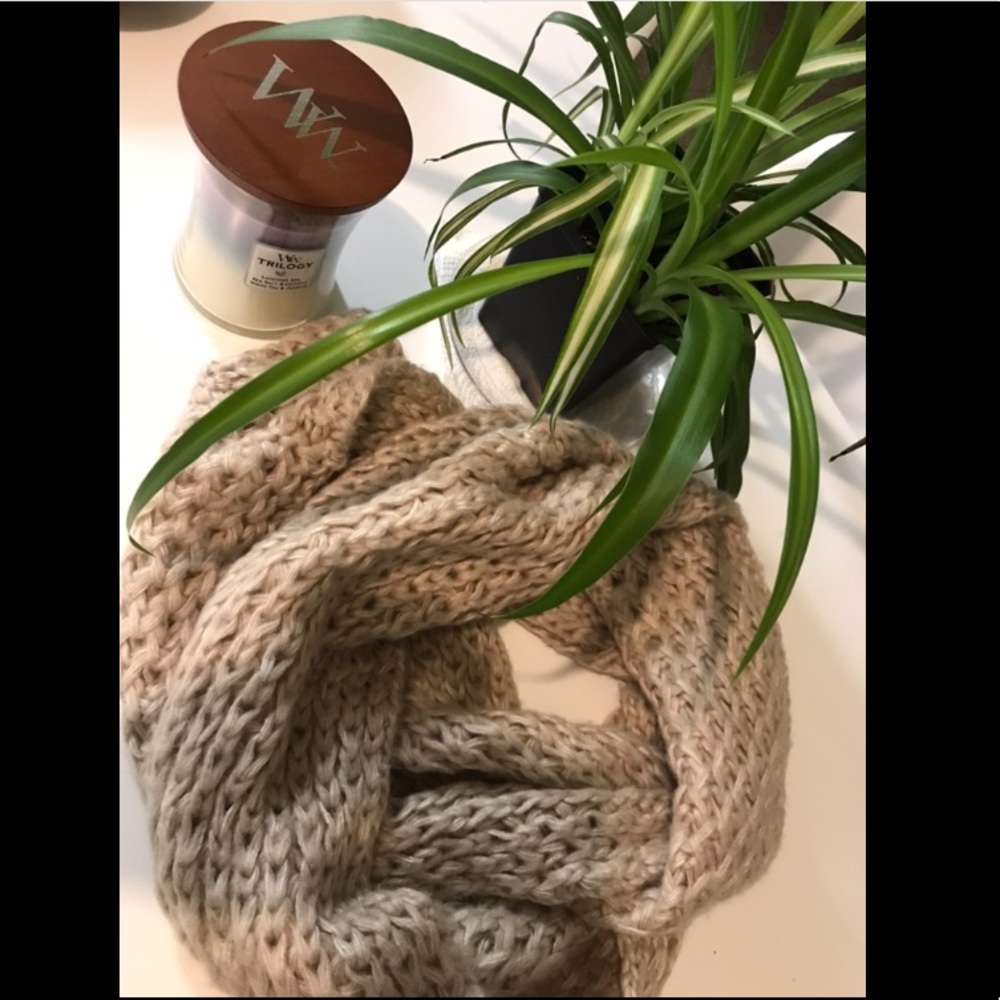 Tan Infinity Scarf - Picture 2 of 3
